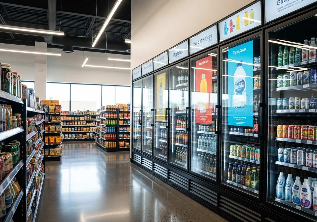 Convenience store retail media screens