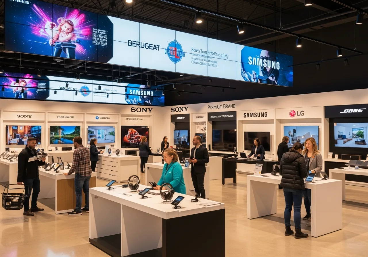 Consumer electronics retail media screens