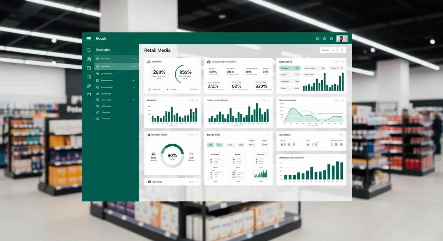 High-tech retail media data dashboard